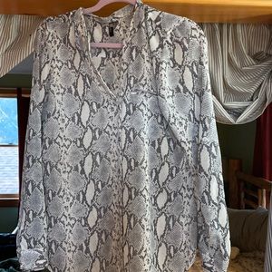 Snake print, sheer blouse. NWOT. Size Large.  From a smoke-free home.